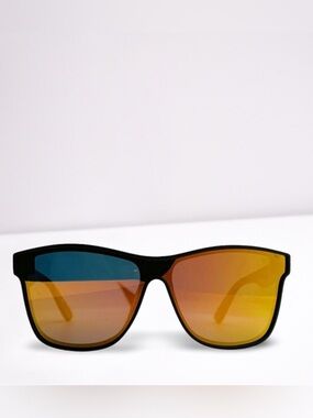 Black Sunglasses with Amber Mirrored Lenses